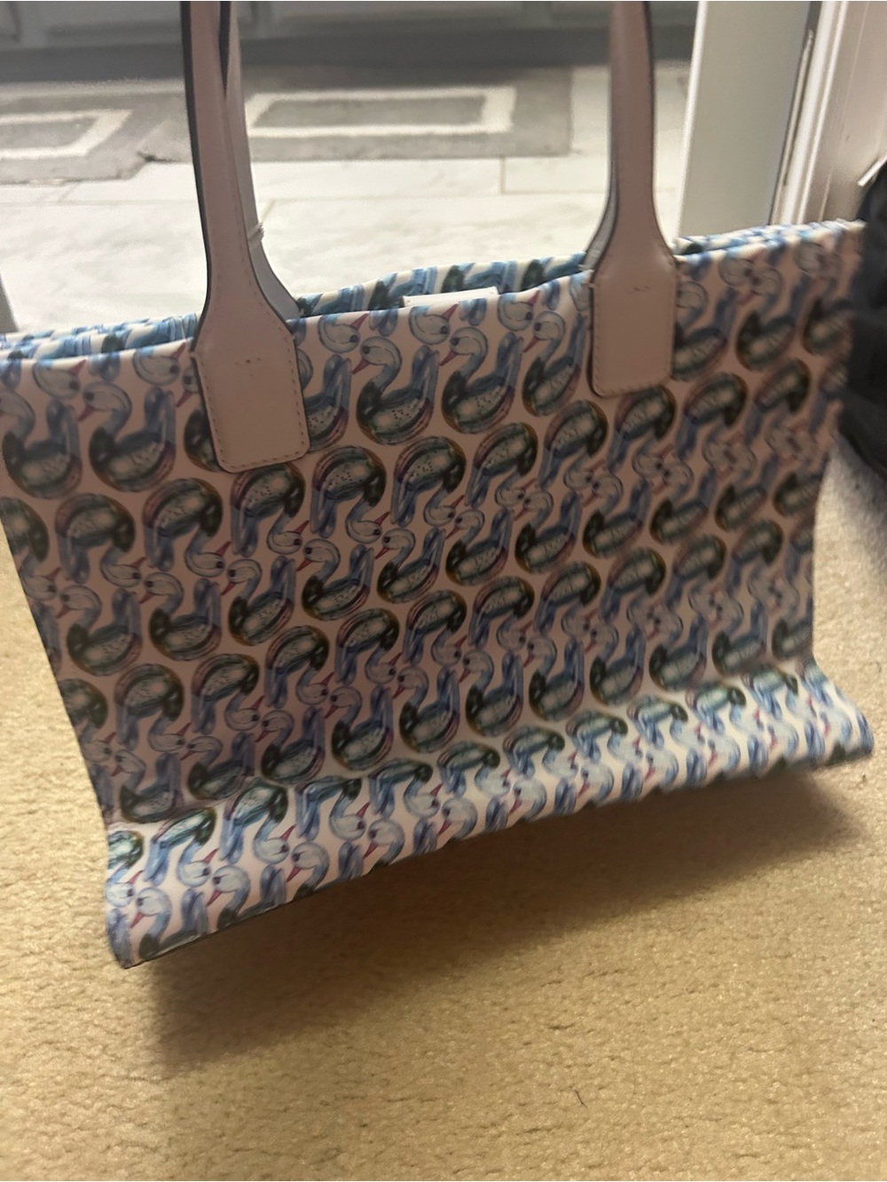 NWT TORY BURCH ELLA printed tote in swan 🦢 print! - Picture 3 of 16